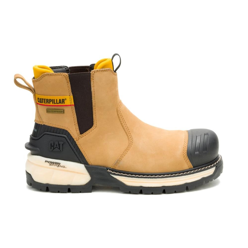 Caterpillar Excavator Power Spring Chelsea Waterproof Composite Toe - Honey