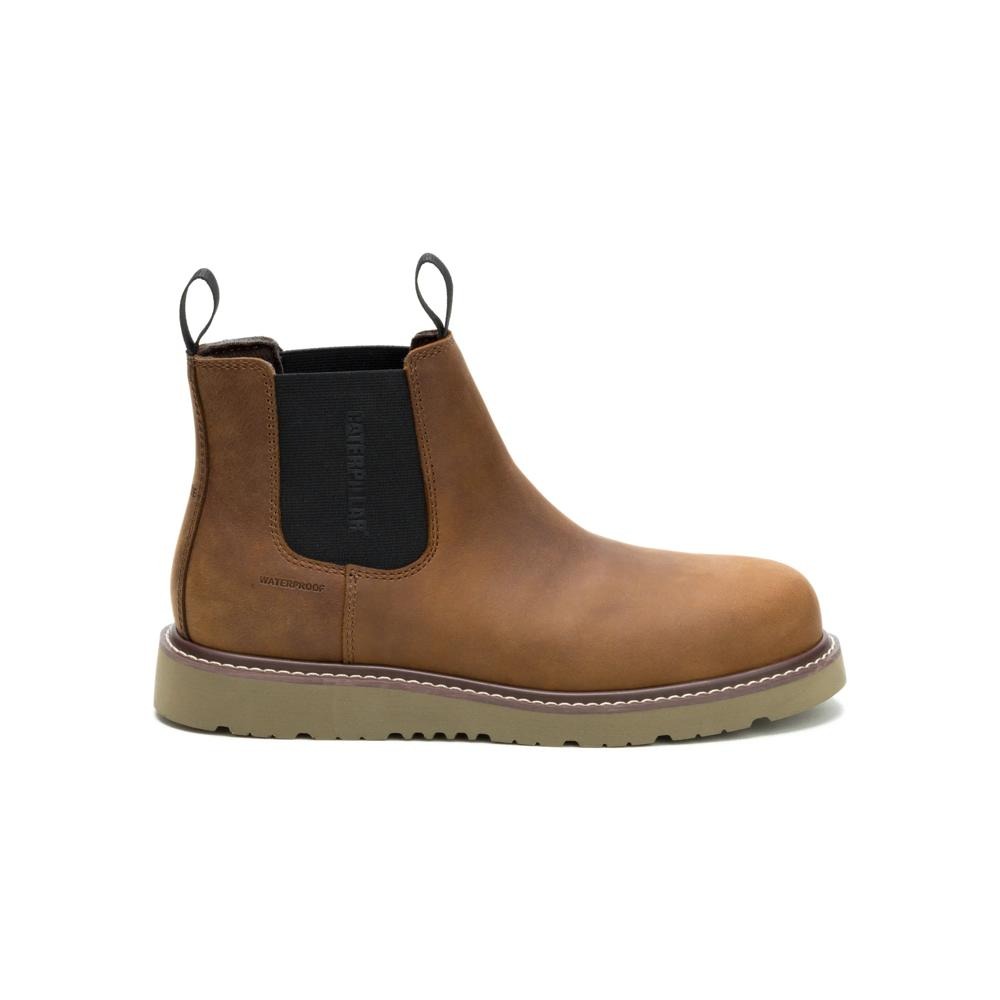Caterpillar Reclaimer Wedge Chelsea Steel Toe Waterproof - Dark Brown